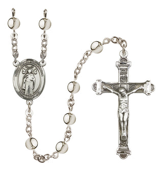 Silver-Plated 6mm Saint Ivo of Kelmartin  Engraved Catholic Rosaries