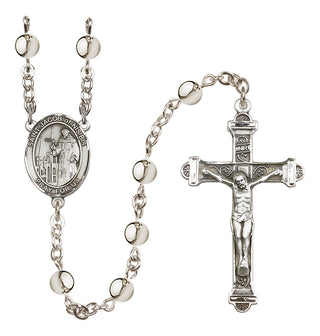 Silver-Plated 6mm Saint Jacob of Nisibis  Engraved Catholic Rosaries