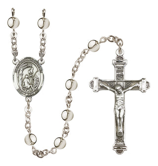 Silver-Plated 6mm Saint Paul the Hermit  Engraved Catholic Rosaries