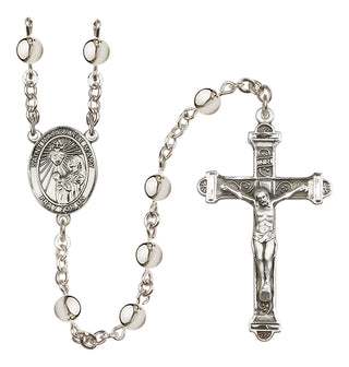 Silver-Plated 6mm Saint Margaret Mary Alacoque  Engraved Catholic Rosaries