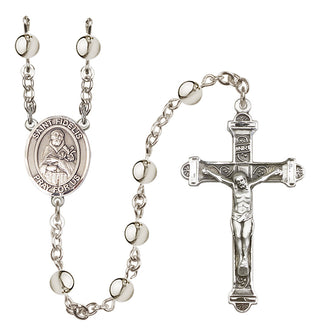Silver-Plated 6mm Saint Fidelis  Engraved Catholic Rosaries