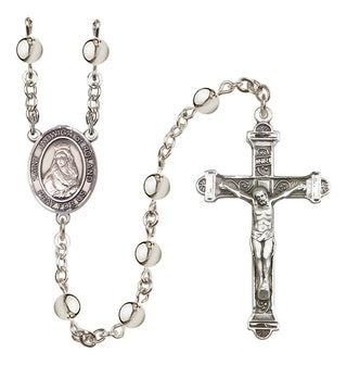 Silver-Plated 6mm Saint Jadwiga of Poland  Engraved Catholic Rosaries