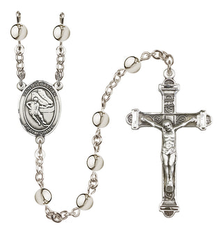 Silver Plated 6mm Saint Sebastian / Hockey Rosary