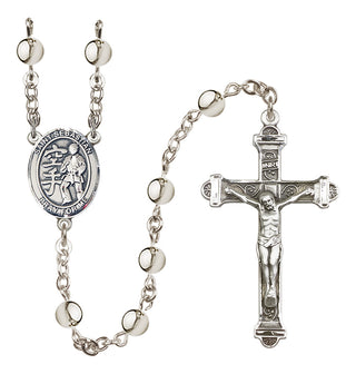 Silver-Plated 6mm Saint Sebastian/Karate Rosary