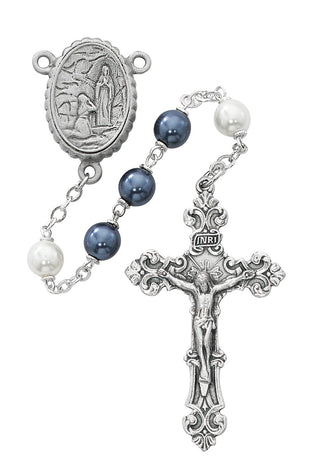 Blue And White Lourdes Rosary