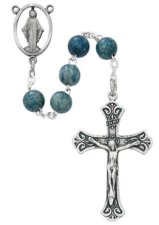 Light Blue Wood Rosary