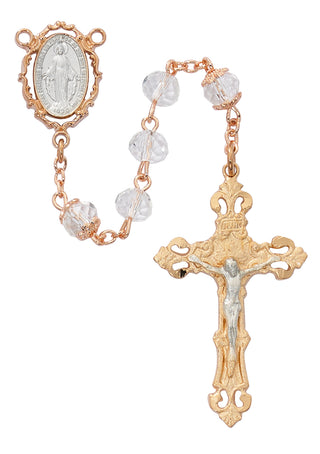 Crystal Rose Gold Miraculous Rosary