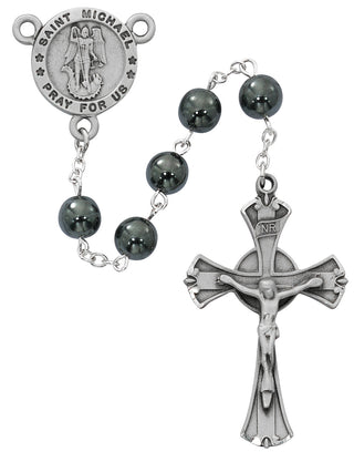 Hematite Saint Michael Rosary