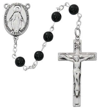Sterling Silver Black Onyx Rosary