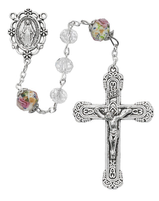 Crystal And Flower Rosary