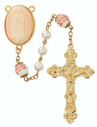 6MM Pink Gemstone & Pearl Rosary
