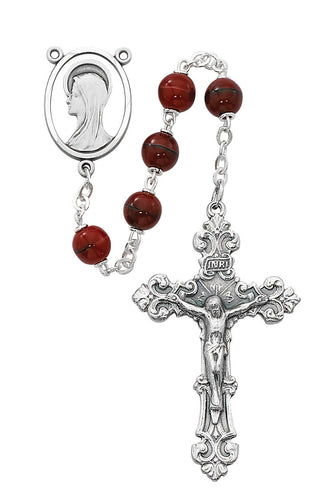 7MM Round Black Glass Rosary