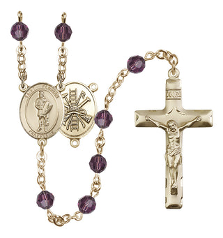 14kt Gold Filled 6mm Saint Florian/Firefighter Rosary