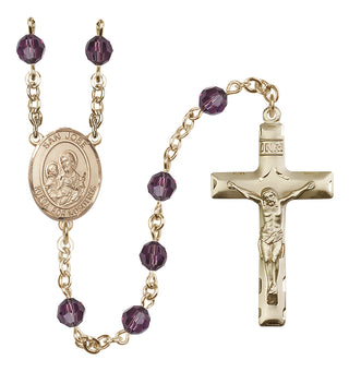 14 Karat Gold-Filled 6mm Austrian Crystal San Jose Rosary in Amethyst