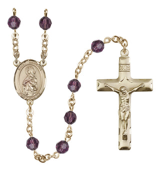 14 Karat Gold-Filled 6mm Austrian Crystal Saint Matilda Rosary in Amethyst
