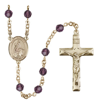 14 Karat Gold-Filled 6mm Austrian Crystal Saint Isabella of Portugal Rosary in Amethyst