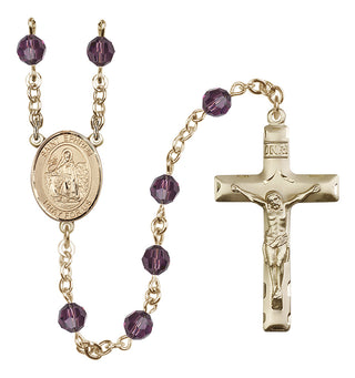 14 Karat Gold-Filled 6mm Austrian Crystal Saint Ephrem Rosary in Amethyst