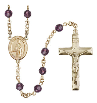 14 Karat Gold-Filled 6mm Austrian Crystal Saint Emma Uffing Rosary in Amethyst