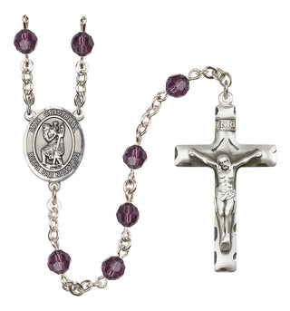 Sterling Silver 6mm San Cristobal  Engraved Catholic Rosaries