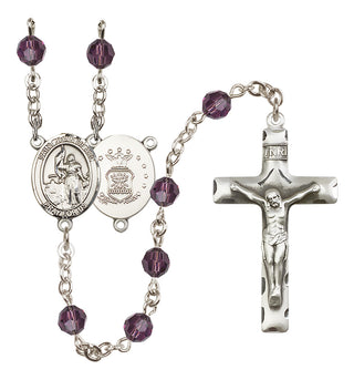 Sterling Silver 6mm Saint Joan of Arc / Air Force Rosary