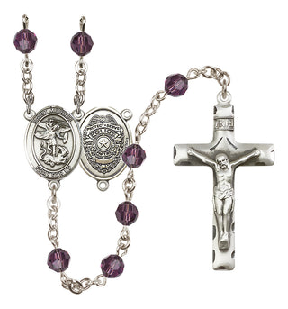 Sterling Silver 6mm Saint Michael the Archangel/Policeman Rosary