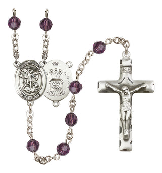 Sterling Silver 6mm Saint Michael / Air Force Rosary