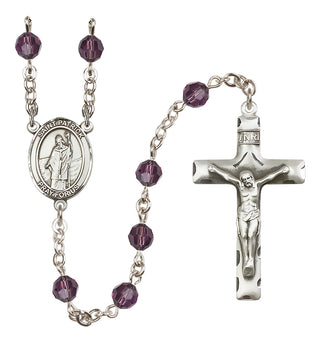 Sterling Silver 6mm Saint Patrick  Engraved Catholic Rosaries