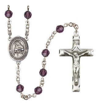 Sterling Silver 6mm Austrian Crystal Virgen de la Divina Providencia Rosary in Amethyst