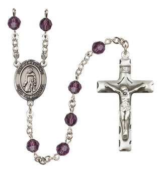 Sterling Silver 6mm Austrian Crystal San Peregrino Rosary in Amethyst