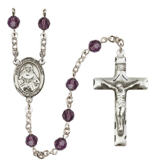Sterling Silver 6mm Austrian Crystal Saint Julie Billiart Rosary in Amethyst