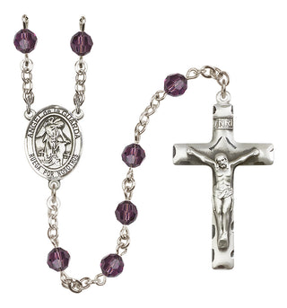 Sterling Silver 6mm Angel de la Guardia  Engraved Catholic Rosaries