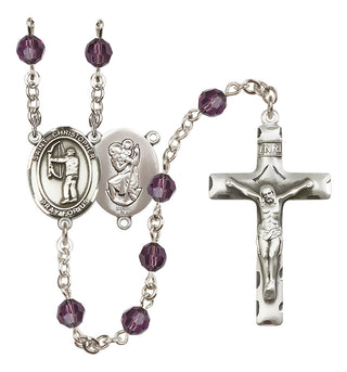 Sterling Silver 6mm Saint Christopher/Archery Rosary