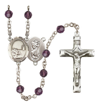 Sterling Silver 6mm Saint Christopher / Fishing Rosary