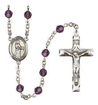 Sterling Silver 6mm Austrian Crystal Saint Petronille Rosary in Amethyst