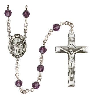Sterling Silver 6mm Austrian Crystal San Juan de la Cruz Rosary in Amethyst