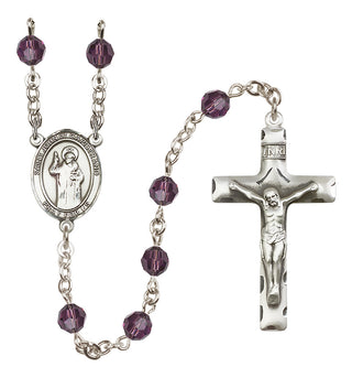 Sterling Silver 6mm Austrian Crystal Saint John of Capistrano Rosary in Amethyst