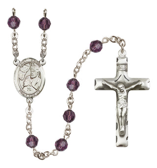 Sterling Silver 6mm Saint Edwin  Engraved Catholic Rosaries