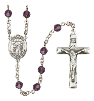 Sterling Silver 6mm Austrian Crystal Divine Mercy Rosary in Amethyst