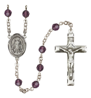 Sterling Silver 6mm Austrian Crystal Saint Juliana of Cumae Rosary in Amethyst