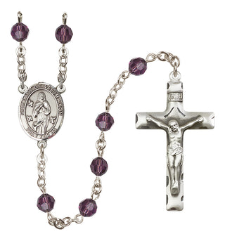 Sterling Silver 6mm Austrian Crystal Our Lady of Assumption Rosary in Amethyst