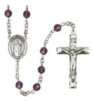 Sterling Silver 6mm Austrian Crystal Saint Seraphina Rosary in Amethyst