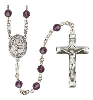 Sterling Silver 6mm Austrian Crystal Saint Claude de la Colombiere Rosary in Amethyst