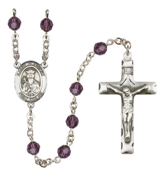 Sterling Silver 6mm Austrian Crystal Saint Vladimir Rosary in Amethyst
