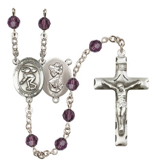 Sterling Silver 6mm Saint Christopher/Swimming Rosary
