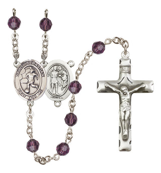 Sterling Silver 6mm Saint Sebastian/Soccer-Women Rosary