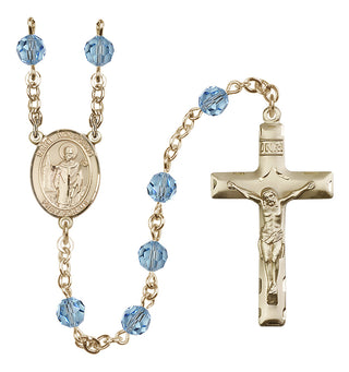 14 Karat Gold-Filled 6mm Austrian Crystal Saint Wolfgang Rosary in Aqua