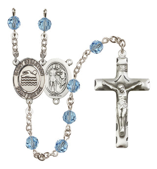 Sterling Silver 6mm Saint Sebastian/Swimming Rosary
