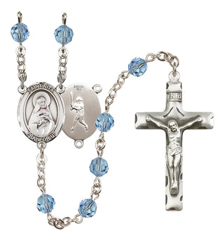 Sterling Silver 6mm Saint Rita / Baseball Rosary