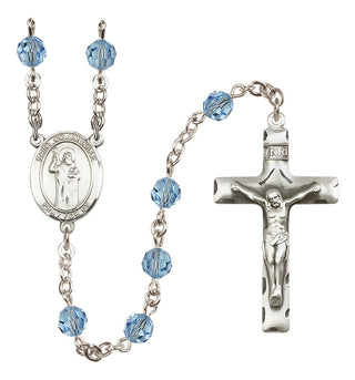 Sterling Silver 6mm Saint Columbkille  Engraved Catholic Rosaries