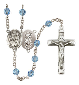 Sterling Silver 6mm Saint Christopher / Karate Rosary
